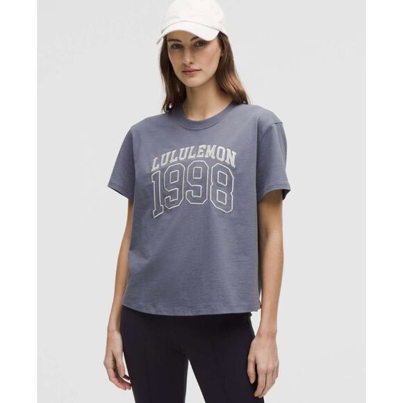 (6) NWOT Lululemon Relaxed-Fit Cotton Jersey T-Shirt *Graphic Solar Grey - Picture 1 of 5